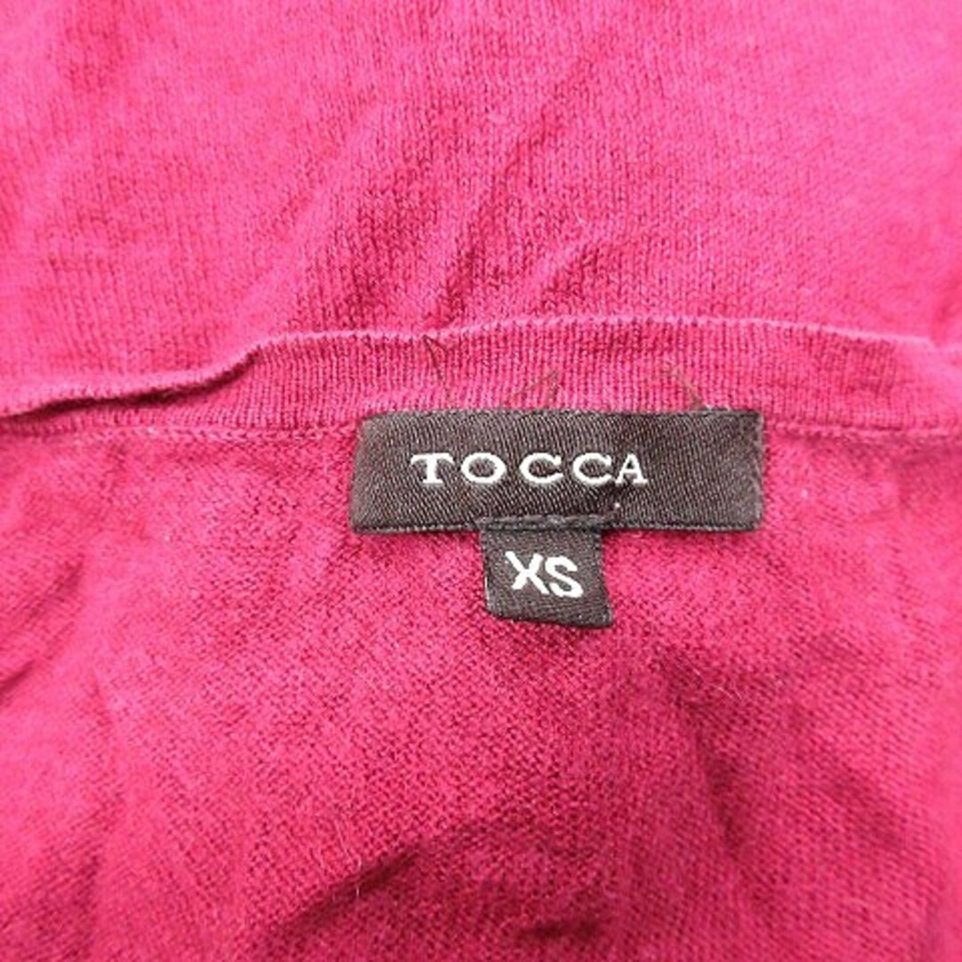 TOCCA(トッカ)のトッカ ニットカーディガン 絹 シルク 七分袖 XS 赤紫 レッドパープル レディースのトップス(カーディガン)の商品写真