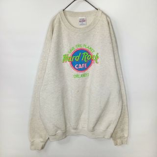 ハードロックカフェ(Hard Rock CAFE)の90s　ハードロックカフェ　クルーネック　スウェット　刺繍ロゴ　グレー　XL(スウェット)