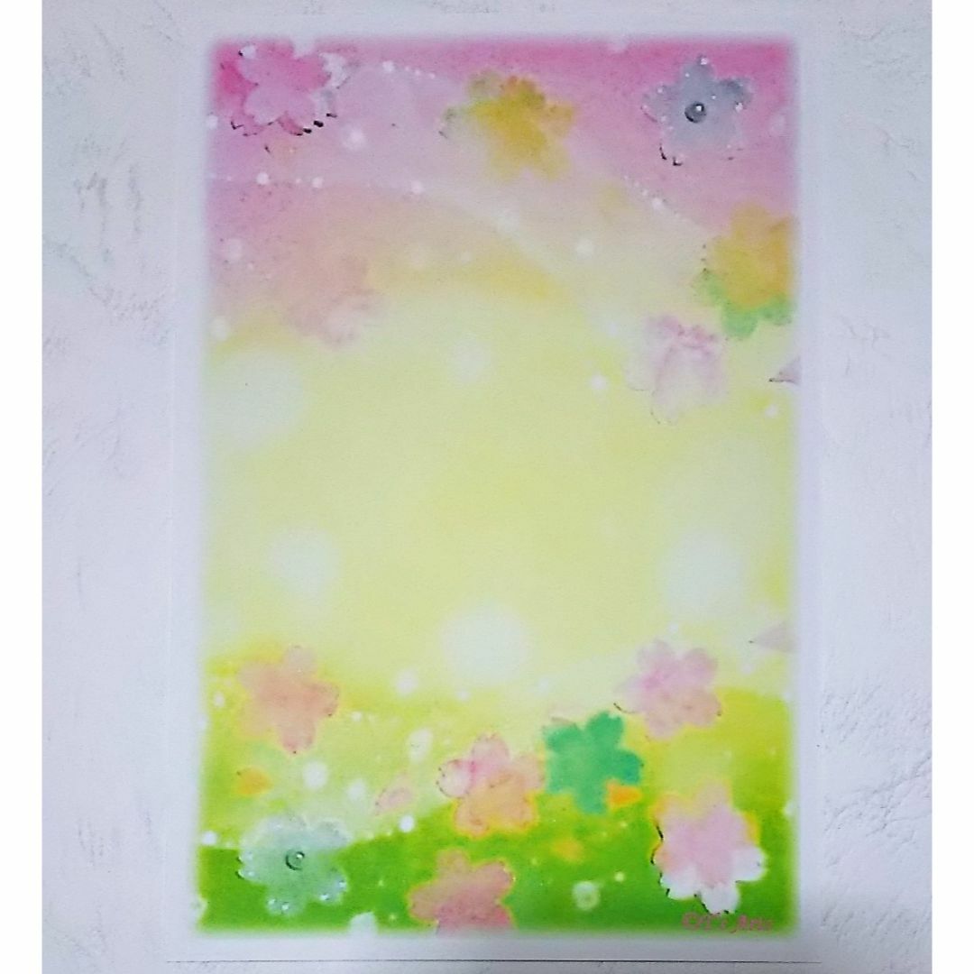春の絵葉書　桜のポストカード3枚セット(パステルアート) ハンドメイドの文具/ステーショナリー(カード/レター/ラッピング)の商品写真
