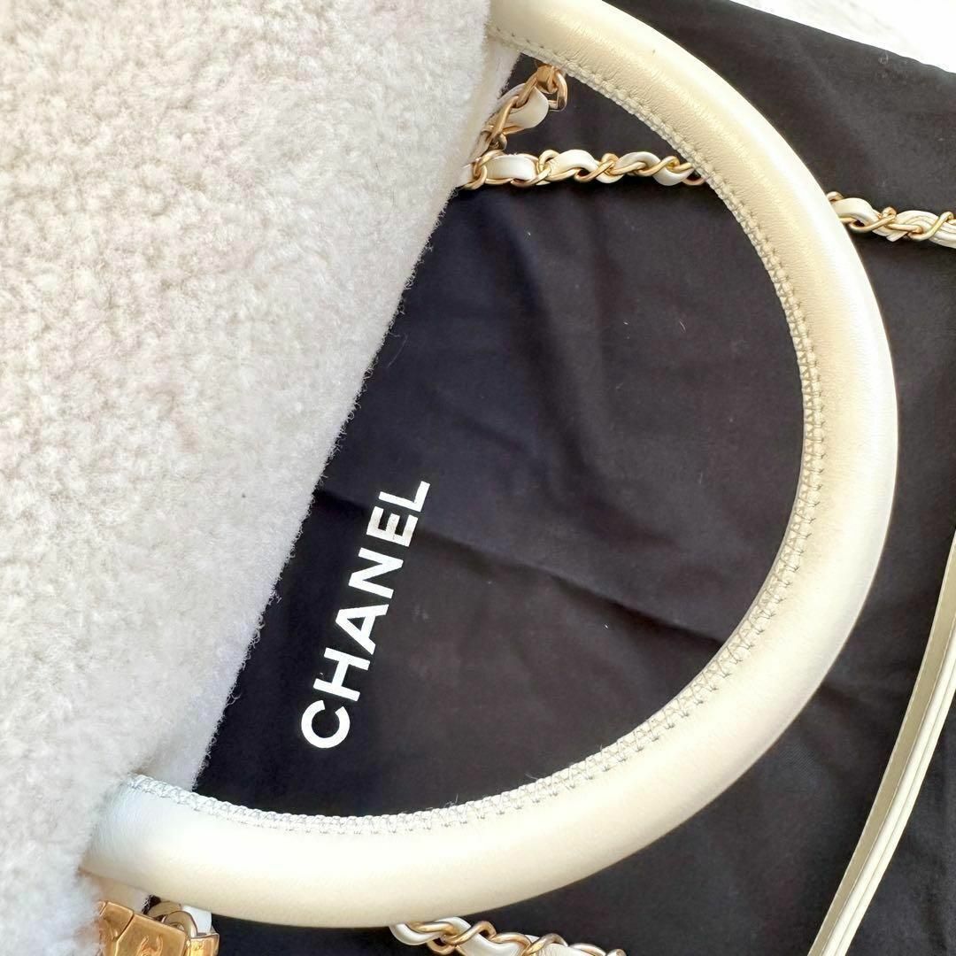 CHANEL シャネル ココハンドル シアリング ムートン 希少 レア ホワイトレディース