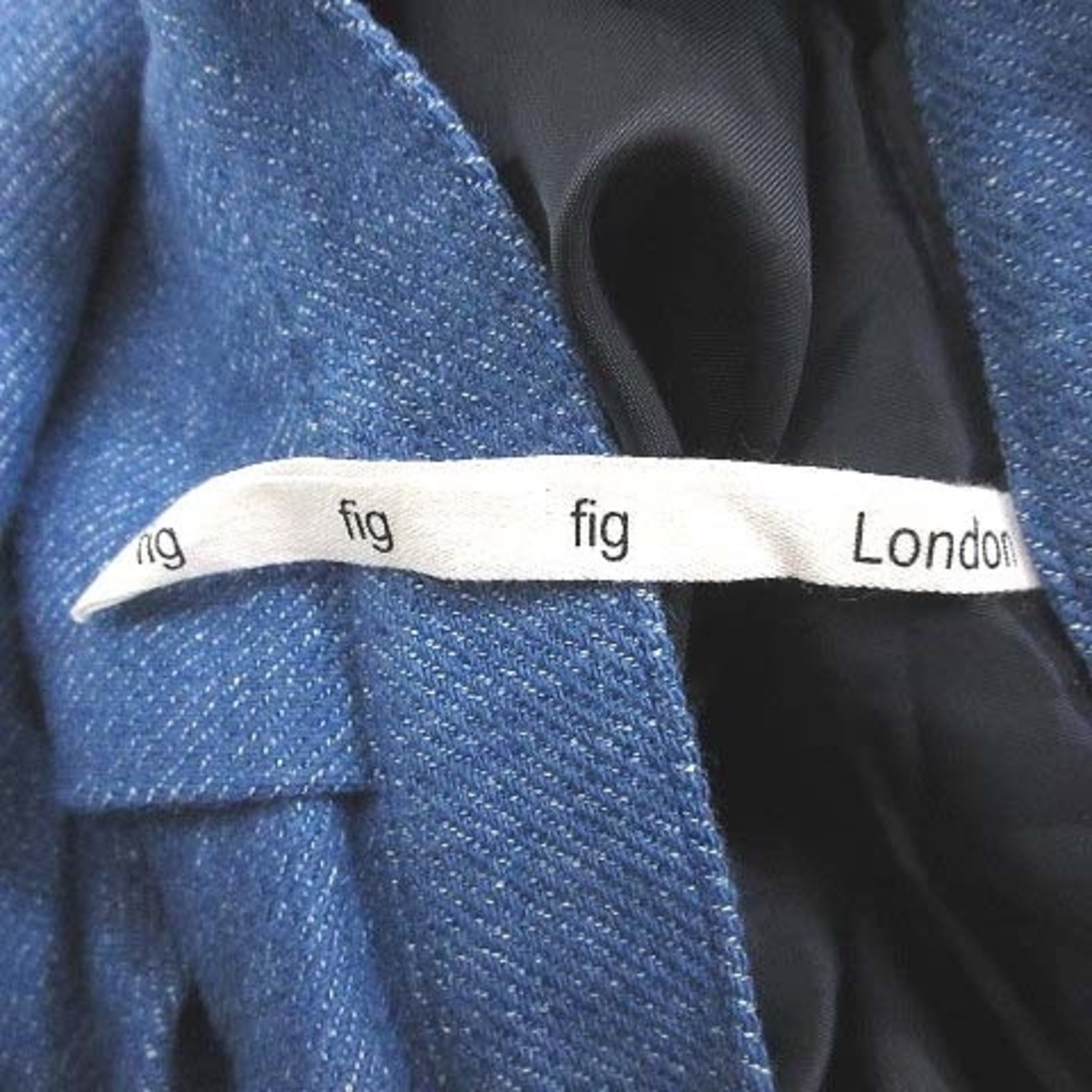 fig London(フィグロンドン)のフィグロンドン タックスカート フレア ひざ丈 ツイード F 青 ブルー レディースのスカート(ひざ丈スカート)の商品写真