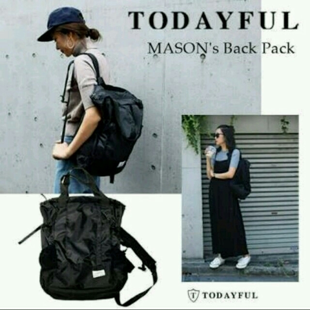 新品タグ付！MASON BACK PACKリュック♡TODAYFUL