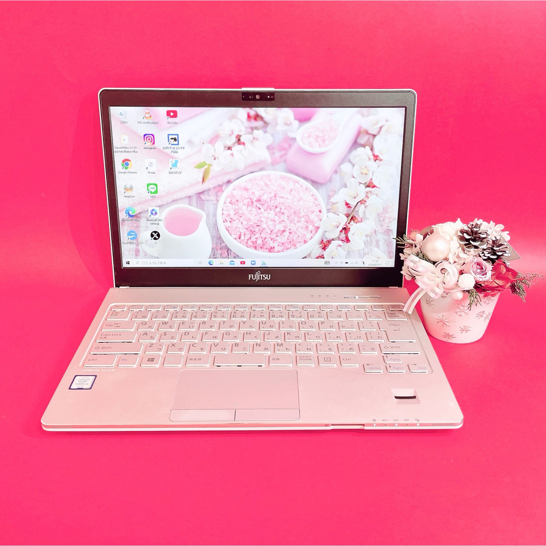 RisyaPC小型軽量✨可愛い白＆シルバーノートパソコン！WEBカメラで事務学習✨学生・社会人