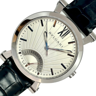 ブルガリ(BVLGARI)のブルガリ BVLGARI ソティリオ レトログラード ブルガリ創業125周年記念モデル  シルバー文字盤 SB42SDR SS×レザー 自動巻き メンズ 腕時計(その他)
