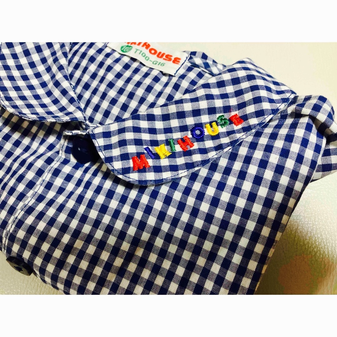 mikihouse(ミキハウス)のミキハウス✩MIKIHOUSE   刺繍 ブルー シャツ💙💙 キッズ/ベビー/マタニティのキッズ服男の子用(90cm~)(ブラウス)の商品写真