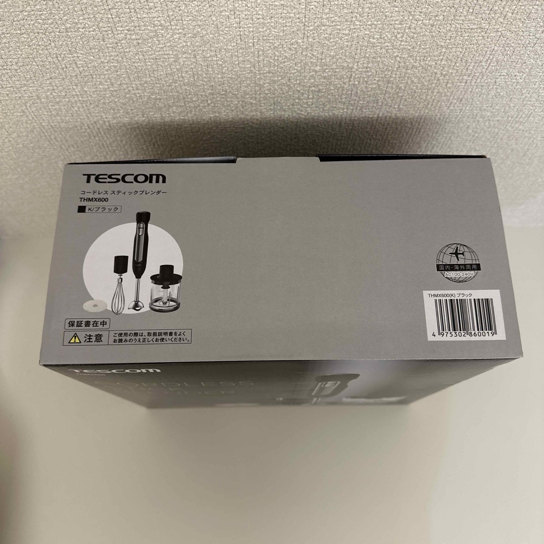 TESCOM(テスコム)のテスコム コードレススティックブレンダー ブラック THMX600-K スマホ/家電/カメラの調理家電(ジューサー/ミキサー)の商品写真