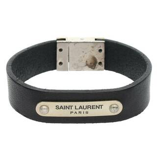 サンローラン(Saint Laurent)のサンローランパリ  483220 ロゴプレートレザーブレスレット メンズ(ブレスレット)