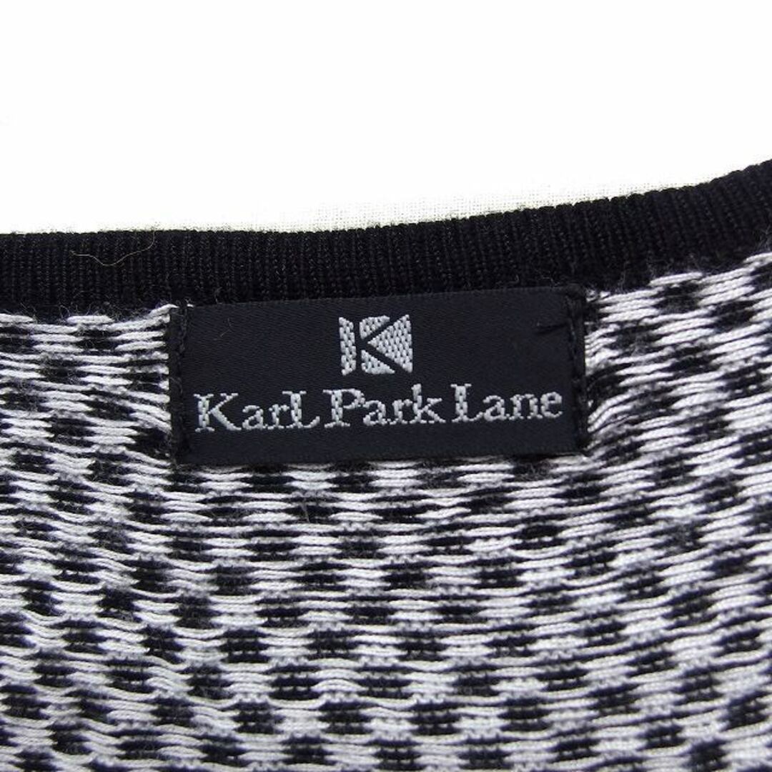 KarL Park Lane(カールパークレーン)のKarL Park Lane キャップスリーブ ニット セーター チェック柄 黒 レディースのトップス(ニット/セーター)の商品写真