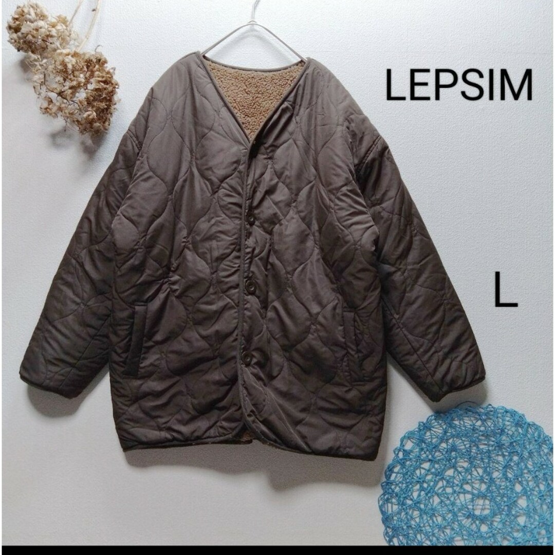 LEPSIM(レプシィム)のLEPSIM レプシィム　リバーライトボアコート　リバーシブルボアブルゾン　Ｌ レディースのジャケット/アウター(ブルゾン)の商品写真