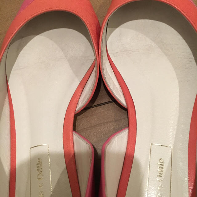 Odette e Odile(オデットエオディール)のオデットエオディール ピンク オレンジ パンプス ポインテッド レディースの靴/シューズ(ハイヒール/パンプス)の商品写真
