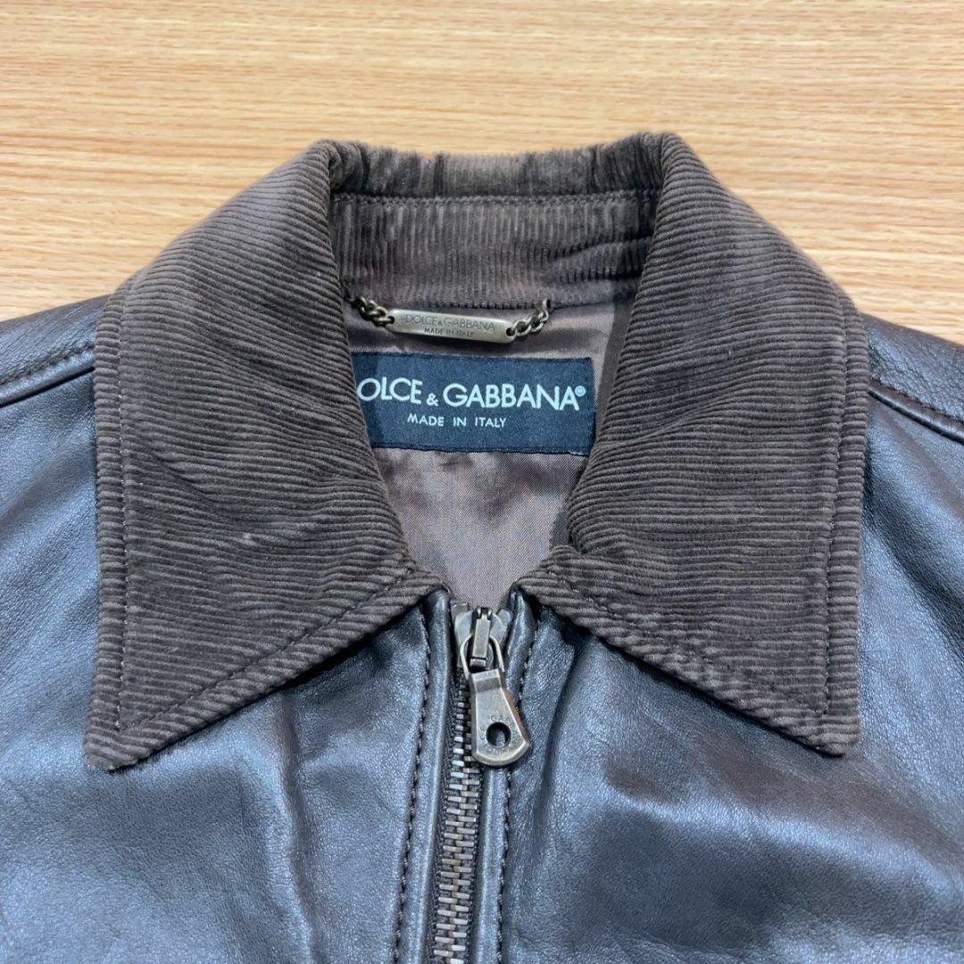 DOLCE&GABBANA(ドルチェアンドガッバーナ)のDolce&Gabbana ラムスキン レザージャケット メンズ 46サイズ メンズのジャケット/アウター(レザージャケット)の商品写真