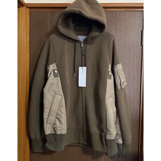 サカイ(sacai)の2新品 sacai メンズ スポンジ スウェット 再構築 MA-1 ブルゾン(スウェット)