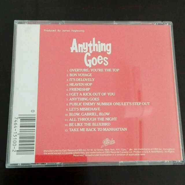 Anything Goes CD  エンタメ/ホビーのCD(ポップス/ロック(洋楽))の商品写真