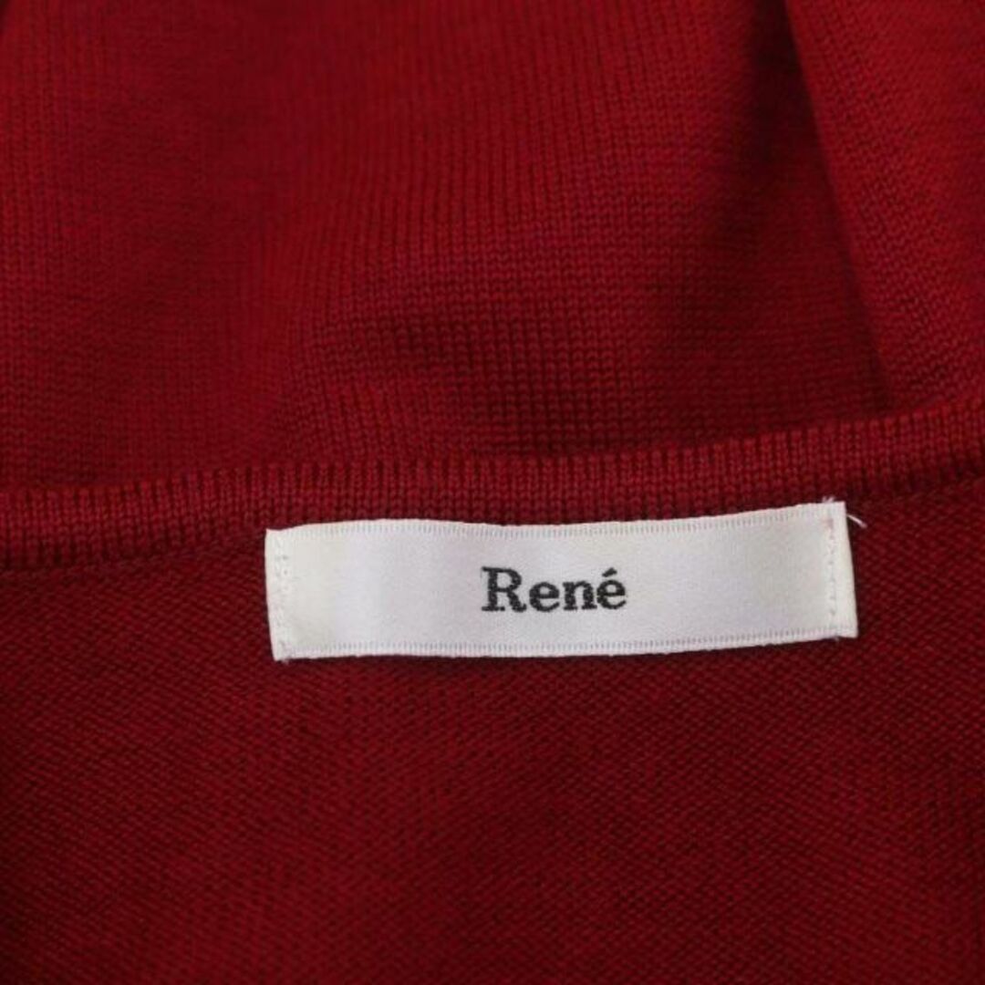 René(ルネ)のルネ Rene カーディガン ニット パール ジップ 前開き S 赤 レッド レディースのトップス(カーディガン)の商品写真