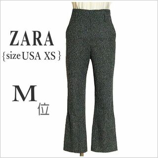 ザラ(ZARA)の［ZARA］ 紺白織り込み調サイドスリット入りパンツ ザラ XS M位(その他)