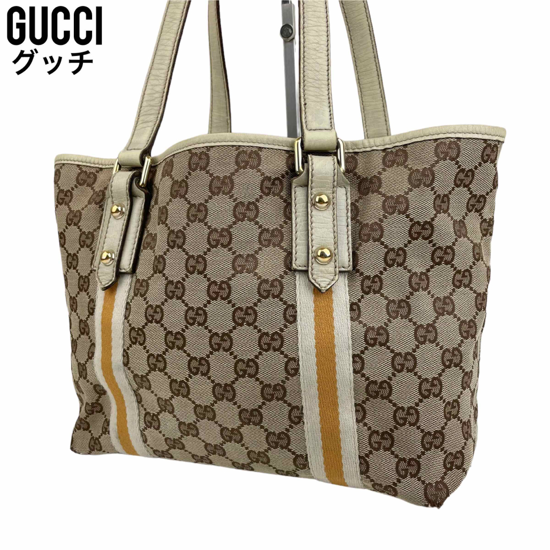 Gucci - ✨良品 GUCCI グッチ トートバッグ GGキャンバス シェリー