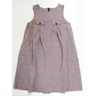 ☆タルティーヌエショコラ/Tartine et Chocolat☆130cm ジャンパースカート えんじ×白 【中古】子供服 キッズ kids 女の子 秋冬 519032(スカート)