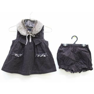 ■タルティーヌエショコラ/Tartine et Chocolat■80cm ジャンパースカート 茶 ブルマ ティペット付【中古】子供服 キッズ kids ベビー服 baby 女の子 秋冬 729032(ワンピース)