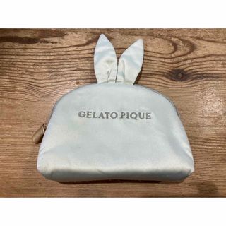 ジェラートピケ(gelato pique)の【完売品】 ジェラートピケ ウサギの耳付きポーチ/マルチケース （グリーン/緑）(ポーチ)