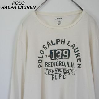 ポロラルフローレン(POLO RALPH LAUREN)の【希少】ポロラルフローレン／ロンT　ビッグロゴ　アーチロゴ　ベッドフォード　白T(Tシャツ/カットソー(七分/長袖))