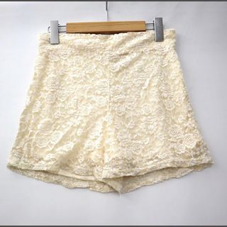 ダブルクローゼット(w closet)のダブルクローゼット 総レース ゴムウエスト ショート パンツ F ペールオレンジ(ショートパンツ)