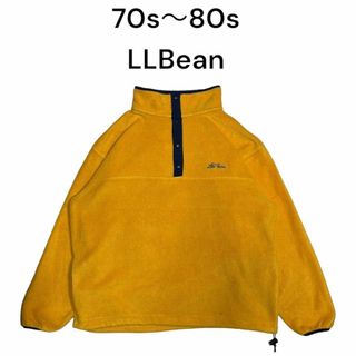 エルエルビーン(L.L.Bean)の70s80s　エルエルビーン　ハーフスナップフリースプルオーバー　ロゴ刺繍　古着(その他)