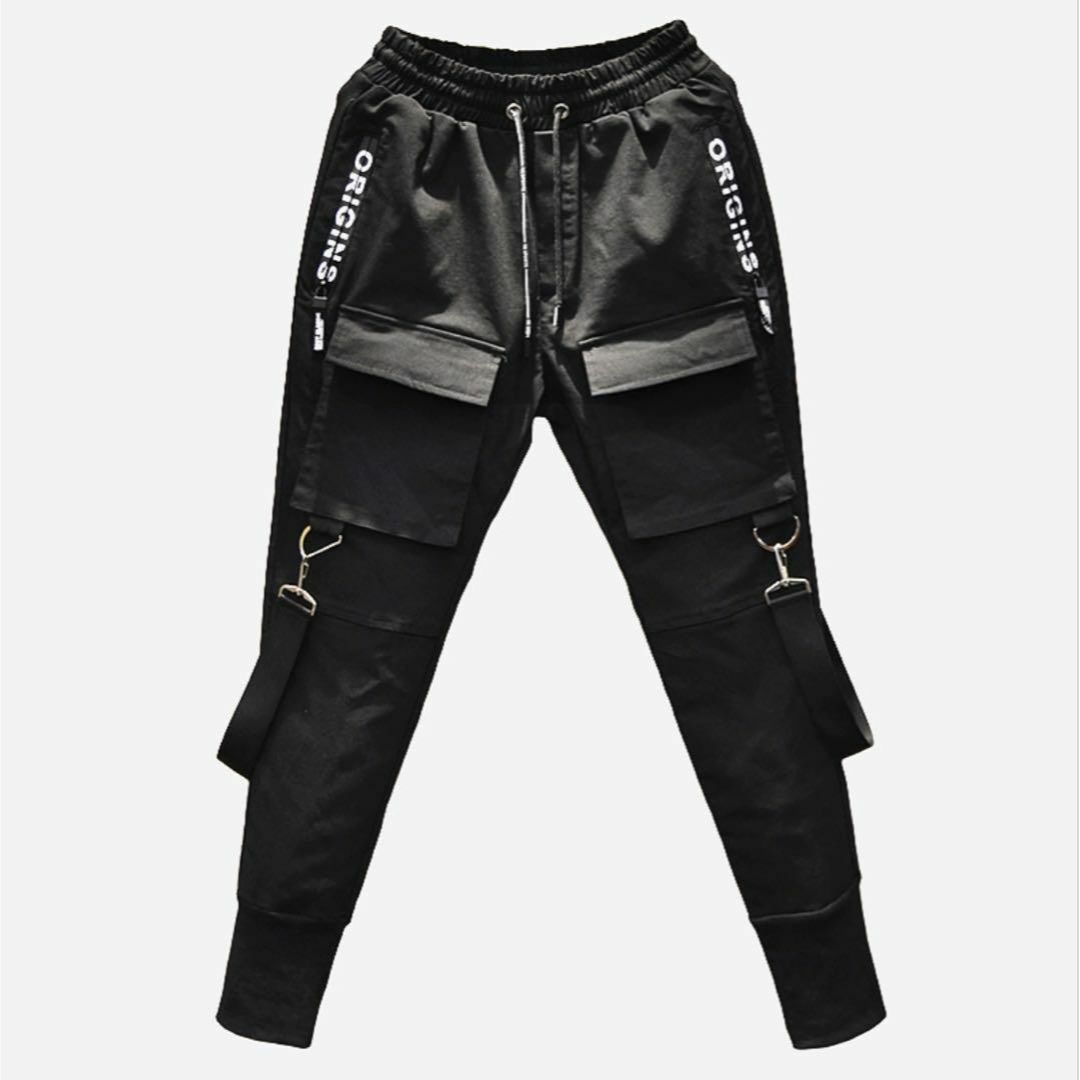 ★限定★ ストリート ロングパンツ 黒 XXL  ジョガーパンツ レディース メンズのパンツ(サルエルパンツ)の商品写真