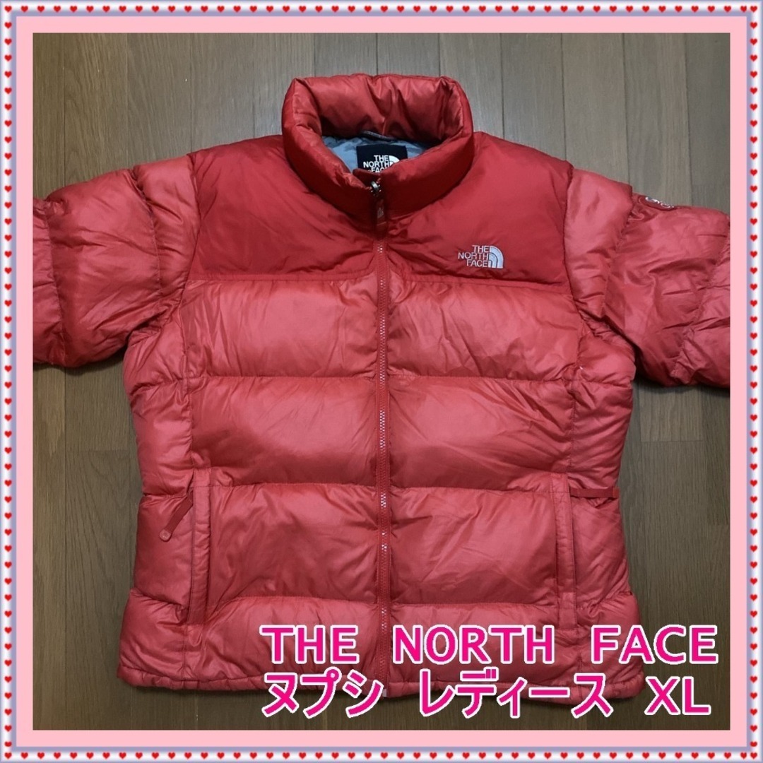□ノースフェイス ヌプシダウンジャケット レッド レディース XL □ノースフェイス ヌプシダウンジャケット レッド レディース XL