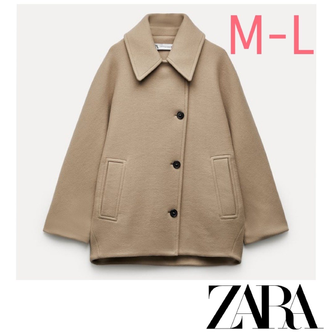 ピーコートZARA ZW COLLECTION オーバーサイズショートコート