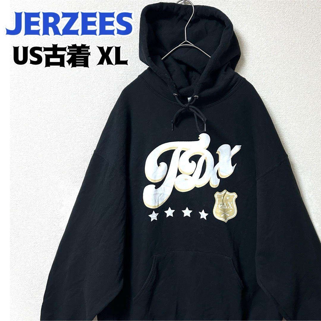 JERZEES(ジャージーズ)のUS古着 ジャージーズ スウェットパーカー プリント ゆるだぼ プルオーバー メンズのトップス(パーカー)の商品写真