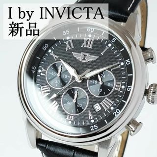 インビクタ(INVICTA)のインビクタ新品I by invictaメンズ腕時計ブラックシルバー革ベルトクロノ(腕時計(アナログ))