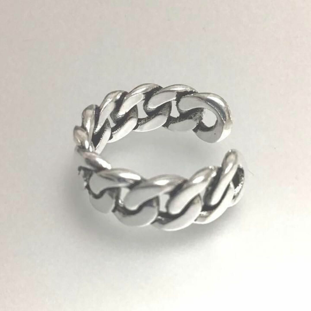 オープンリング　silver925コーティング チェーン　指輪　レディース メンズのアクセサリー(リング(指輪))の商品写真