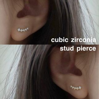 zirconia pierce gold(ピアス)