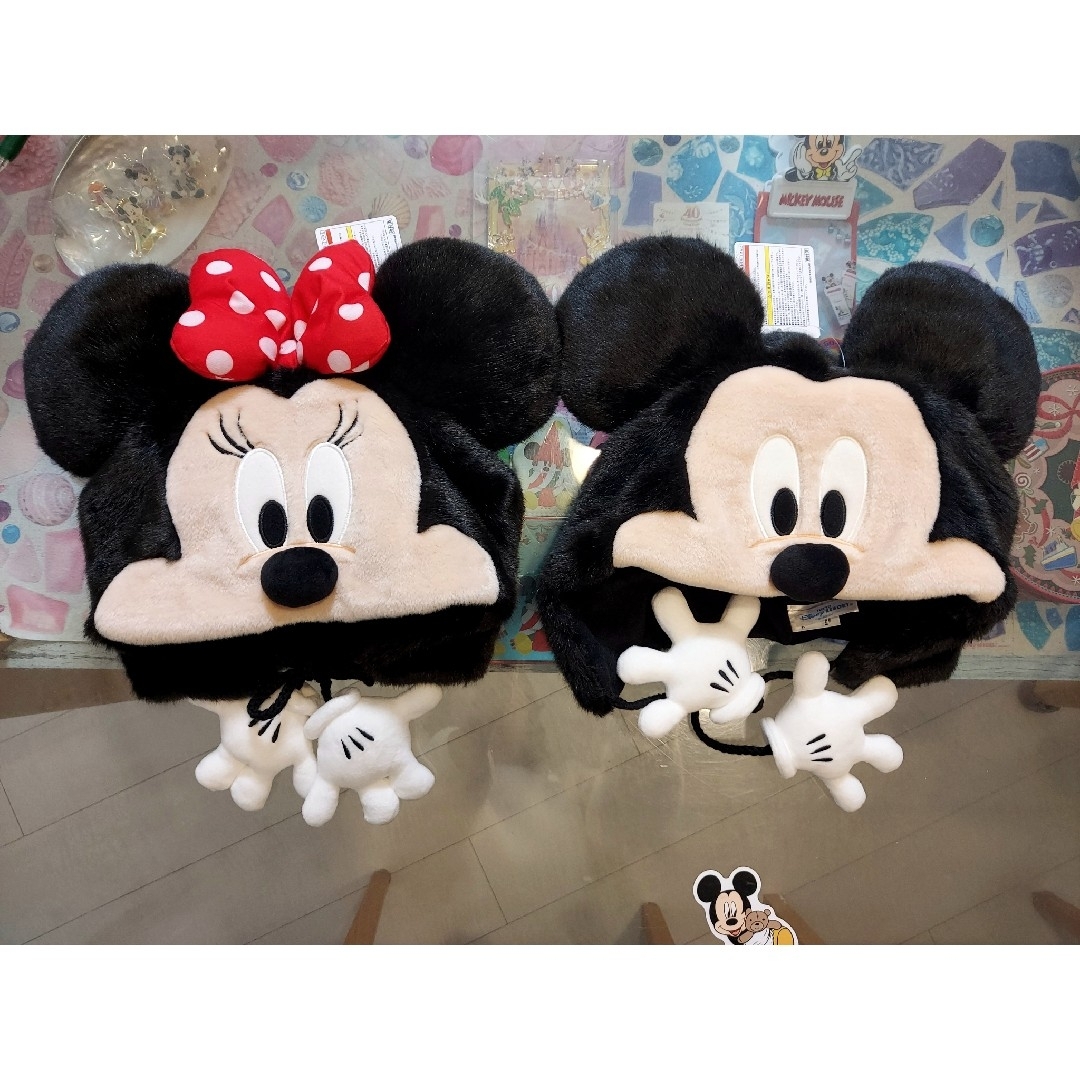 Disney(ディズニー)の🖤様専用出品です　ミニー　♥️ミッキー　ファンキャップ　セット エンタメ/ホビーのおもちゃ/ぬいぐるみ(キャラクターグッズ)の商品写真