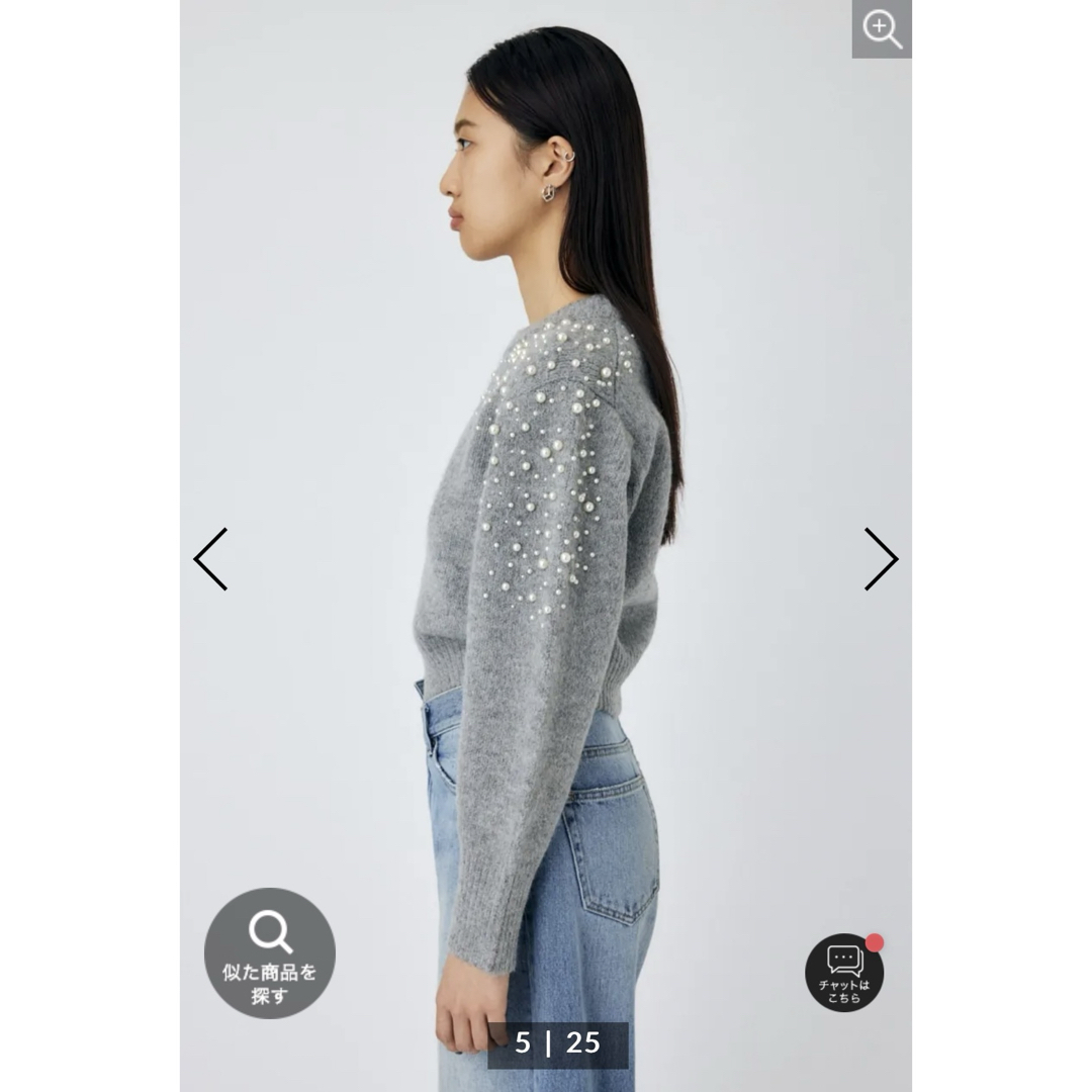 moussy(マウジー)のmoussy BEADS DECO ニット　完売品 レディースのトップス(ニット/セーター)の商品写真