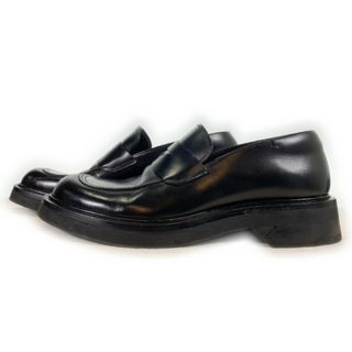 PRADA - PRADA プラダ レザーコインローファー 厚底ソール ブラック 1047 Size 7 (26cm相当)