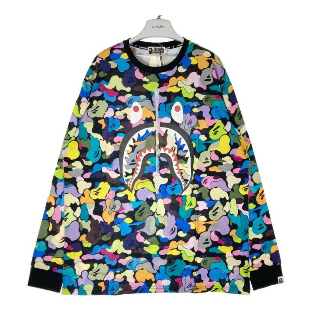 A BATHING APE(アベイシングエイプ)の★A BATHING APE アベイシングエイプ MULTI CAMO SHARK WIDE L/S TEE マルチカモシャーク ワイド ロングスリーブTシャツ ブラック Size XXL メンズのトップス(Tシャツ/カットソー(七分/長袖))の商品写真