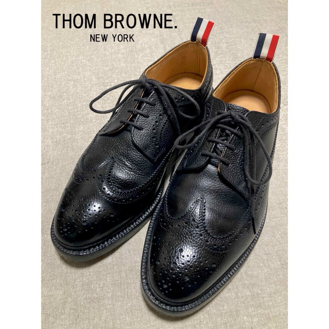 THOM BROWNE. NEW YORK(トムブラウンニューヨーク) / ウイングチップシューズ/UK7/BLK/レザー |  中古品の販売・通販ならセカンドストリート