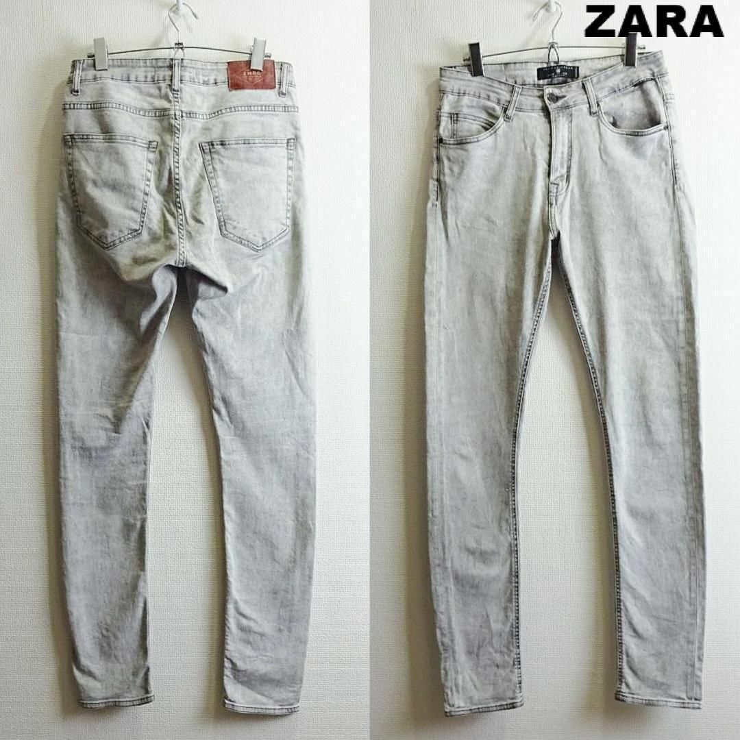 ZARA(ザラ)のZARA MAN　スキニーデニム　W76cm　強ストレッチ　ウォッシュ加工　グレ メンズのパンツ(デニム/ジーンズ)の商品写真