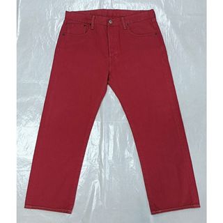 リーバイス(Levi's)の・LEVI‘S 501 デニムレッドパンツ　赤タグR W34 L26 古着(デニム/ジーンズ)