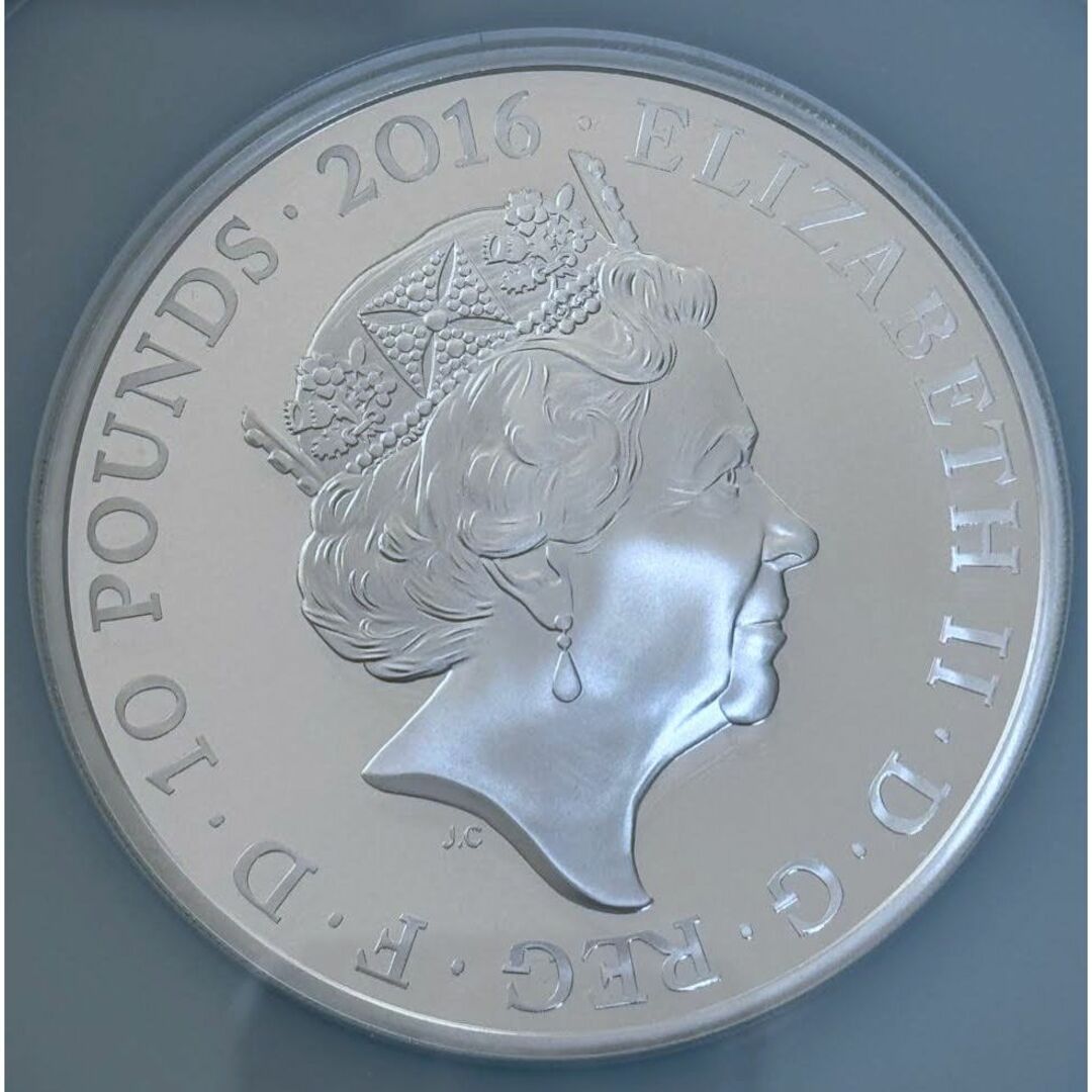 2016 イギリス エリザベス 生誕 90周年 PF70UC 5oz 大型 銀貨
