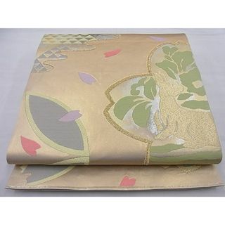 平和屋野田店■六通柄袋帯　唐織　花兎舞桜文　金糸　逸品　n-ud0243(帯)