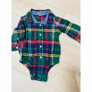 ベビーギャップ(babyGAP)のベビー服　babyGAPシャツロンパース　70 (ロンパース)