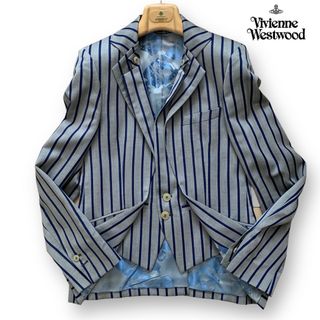 ヴィヴィアンウエストウッド(Vivienne Westwood)の激レア/Vivienne Westwood/ベスト付きストライプジャケット(テーラードジャケット)