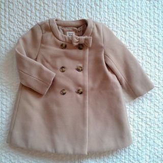 ベビーギャップ(babyGAP)のベビーギャップ　アウター　90　ベージュ　リボン　コート　ベビー服　ブラウン(コート)