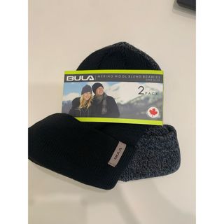 新品 2枚セット ★ Bula ニット帽 ワンサイズ 男女兼用 黒 グレー(ニット帽/ビーニー)