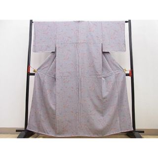 平和屋野田店■上質な小紋　立波草花文　逸品　未使用　n-pk4535(着物)