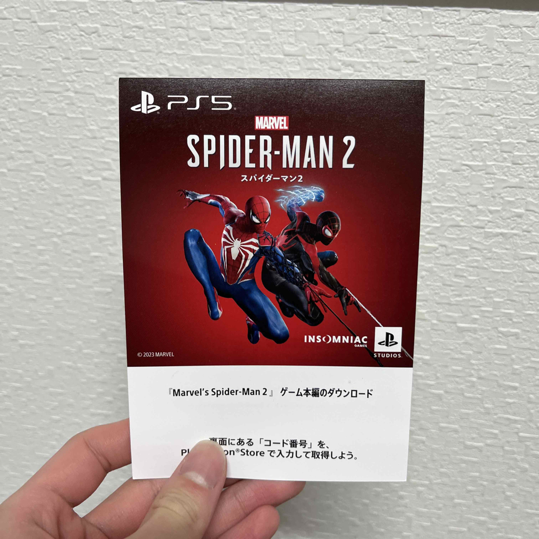 PS5 スパイダーマン2  ゲーム本編 プロダクトコード spider-man2 エンタメ/ホビーのゲームソフト/ゲーム機本体(家庭用ゲームソフト)の商品写真