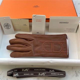 エルメス(Hermes)の【極美品】エルメス グローブ ゴールド(手袋)