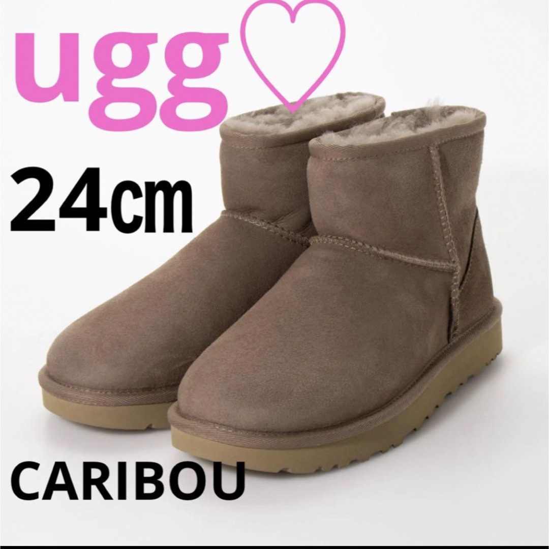 ugg ♡ 新品　24㎝　クラシックミニ　2 カリブー　ムートン　ブーツ　靴